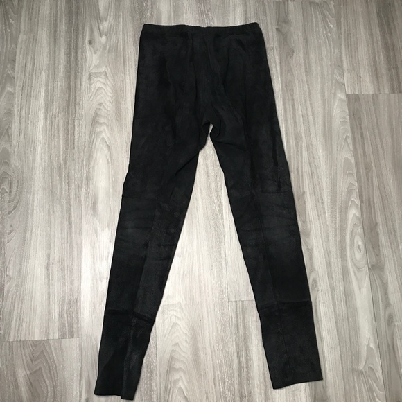Gary Graham Leather Stretch Pants Black Suede Finish Womens 4 - Picture 10 of 11